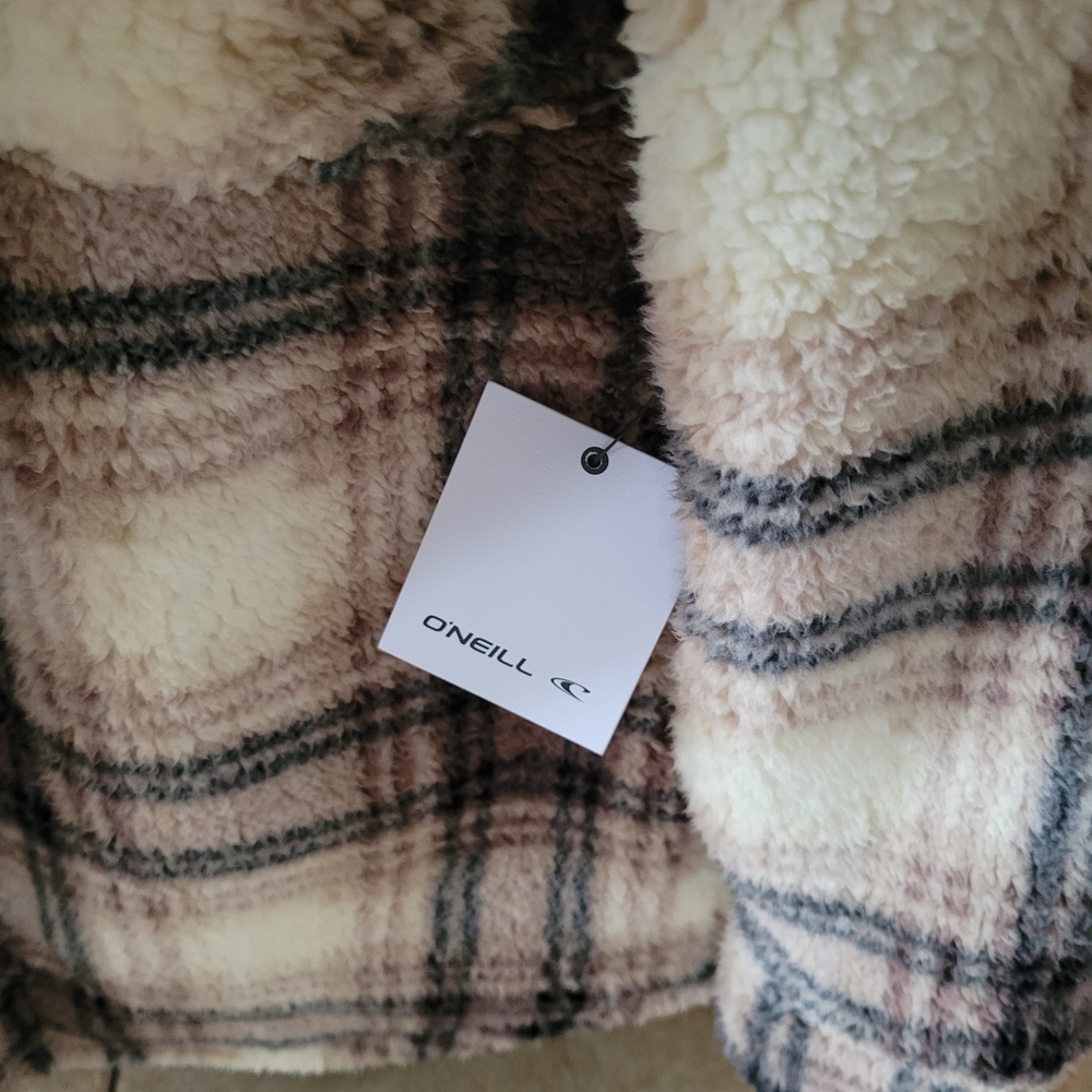 O'Neill Cream and Brown Sherpa Jacket - Picture 3 of 4
